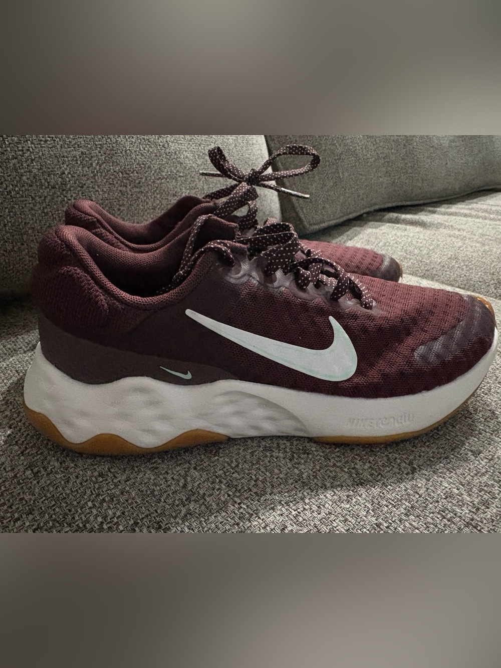 Nike Women’s Renew Maroon Sneakers with White Swoosh-Like New!!